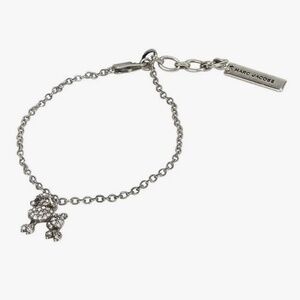 Marc Jacobs Pave Crystal French Poodle Silver Charm Bracelet